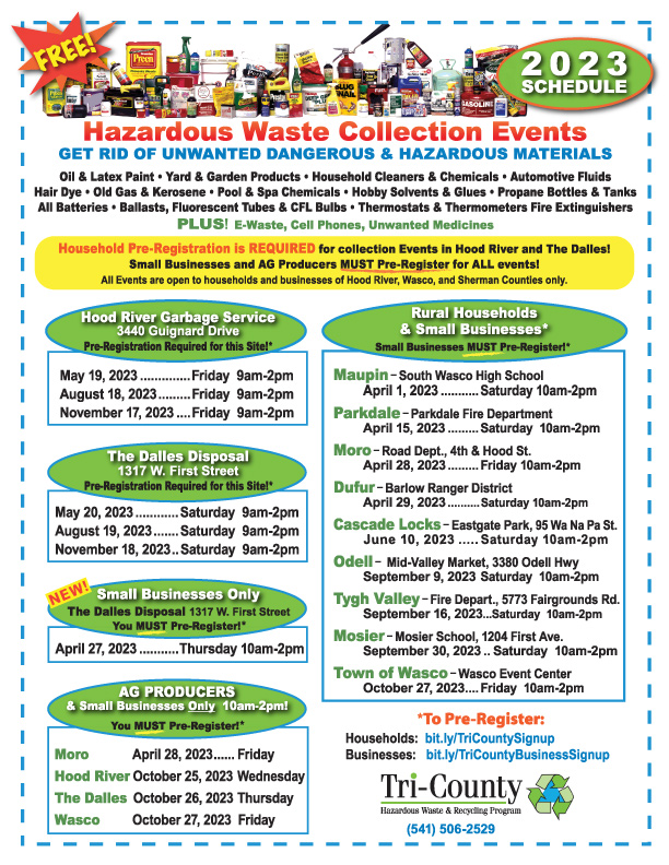 2023 HHW Collection Schedule