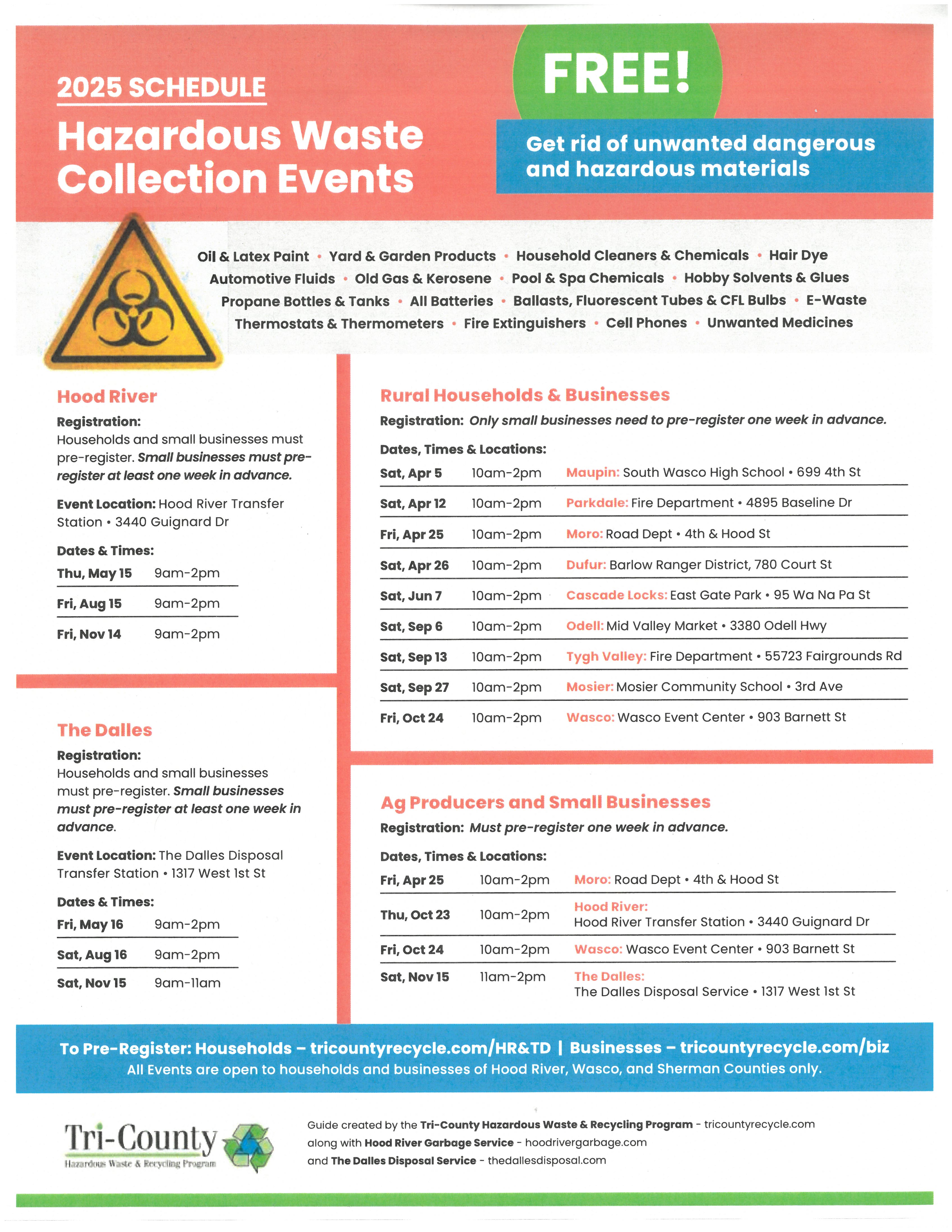 2024 HHW Collection Schedule