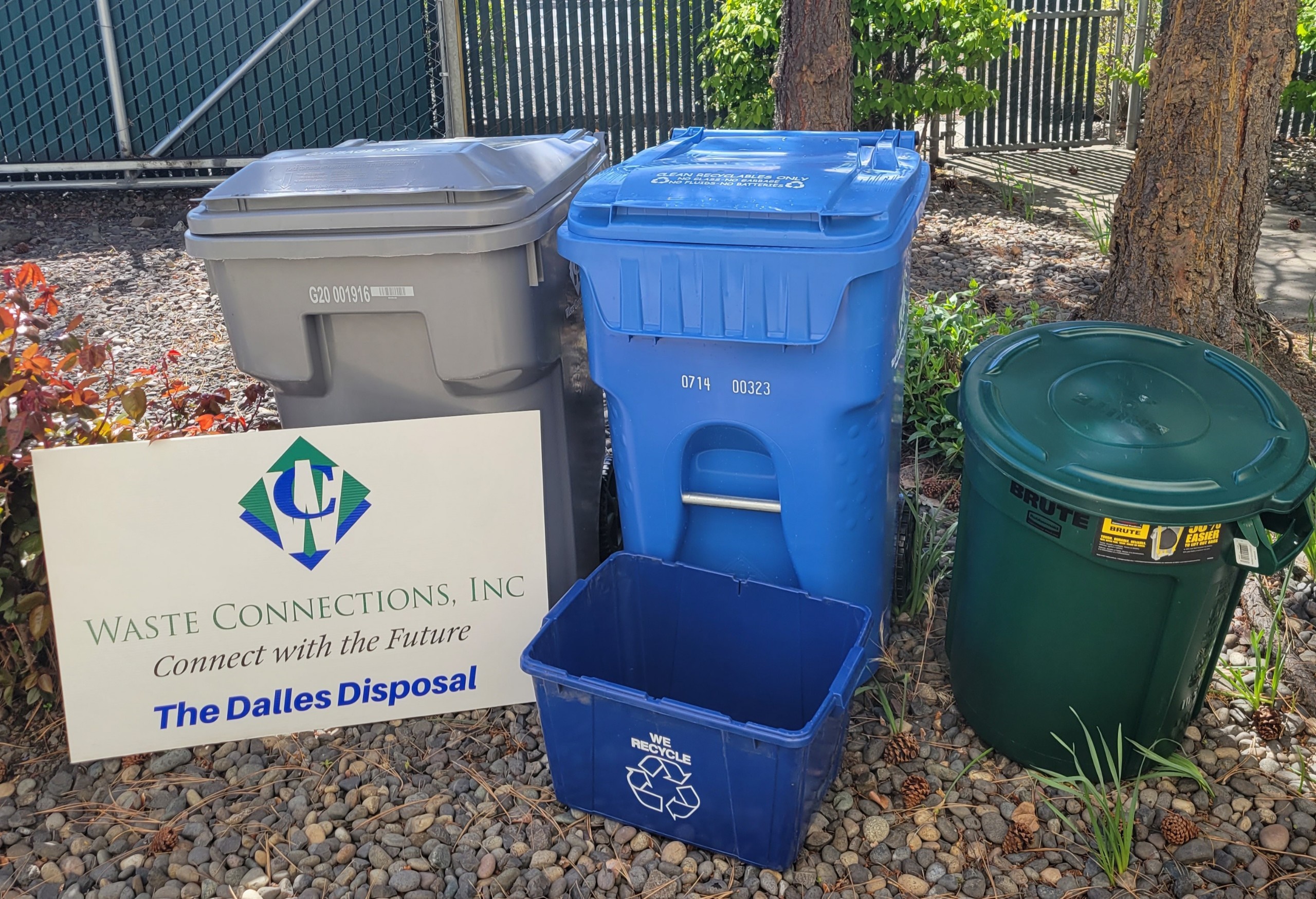 The Dalles Disposal commercial carts.